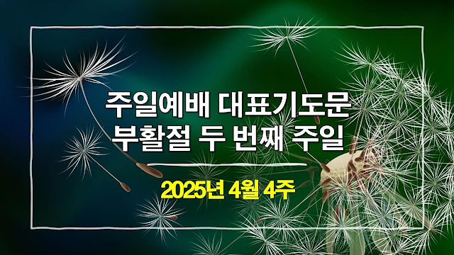 [2025년 4월 4주 주일 오전예배 대표기도문] 부활절 두 번째 주일, 감사와 소망으로 드리는 기도