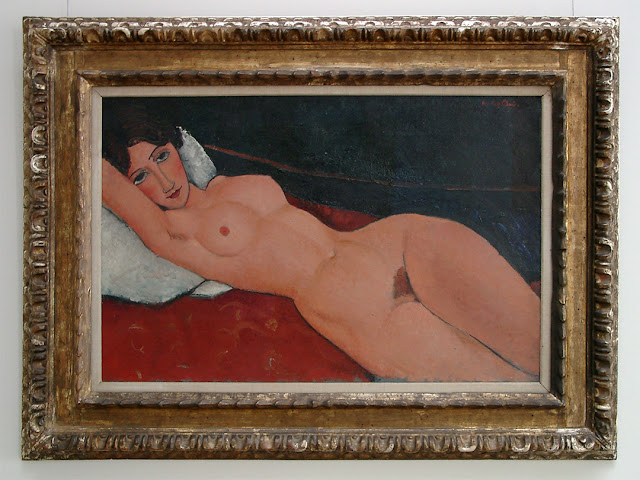 Female Nude Reclining on a White Pillow by Amedeo Modigliani, Staatsgalerie Stuttgart