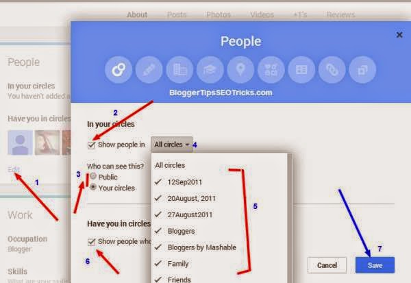 how to show friends in google plus circle