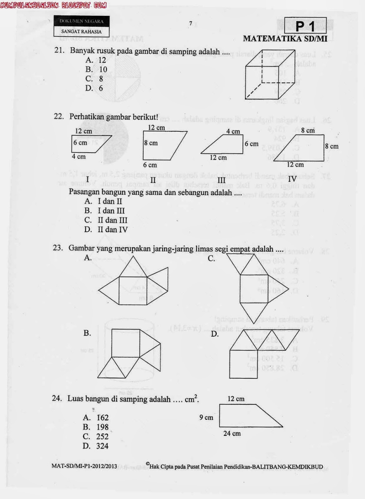 Materi Matematika Sd Kelas 6 Volume Limas Kerucut Dan Bola