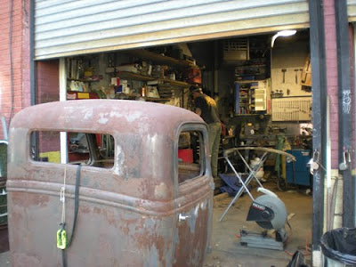 The rusty truck cab,