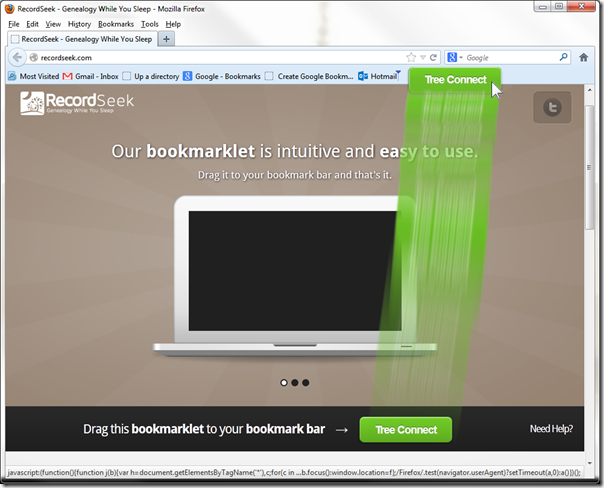 Install RecordSeek by dragging the button onto your bookmark bar