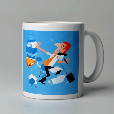 Clod illustration charte du temps sur mug pour le Ministère des Finances