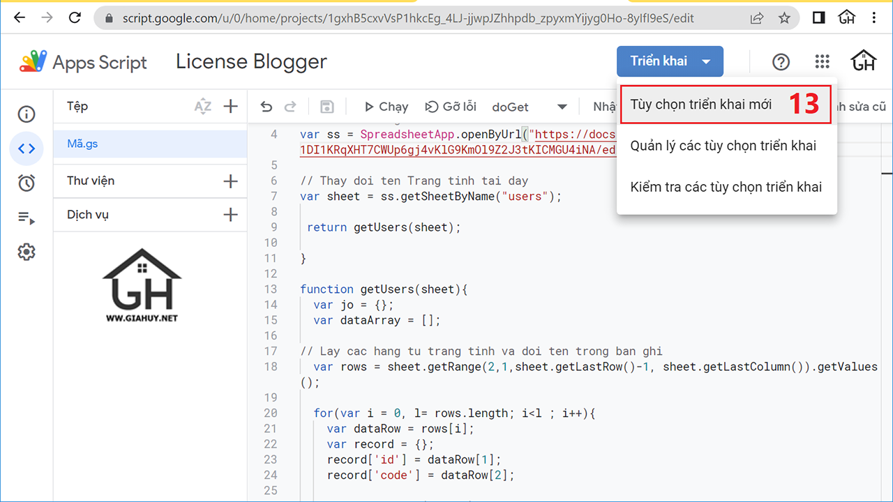 Hướng dẫn cách tạo License cho template Blogger với Google Sheet