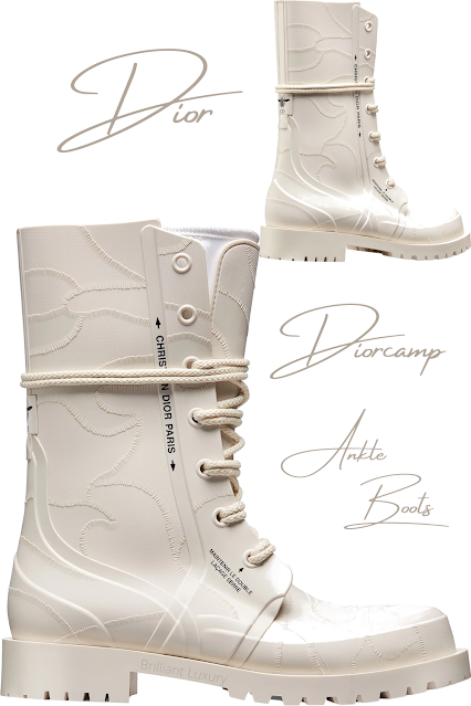 ♦Ecru textured rubber Diorcamp ankle boots #dior #shoes #brilliantluxury