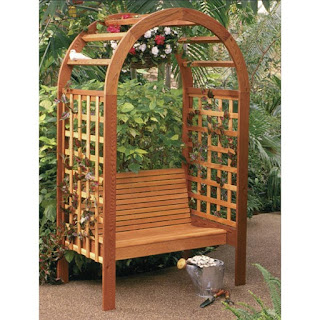 arbor with a built-in bench