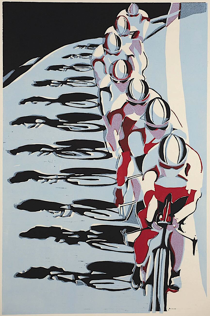 a Lisa Takahashi art print of bicyclists