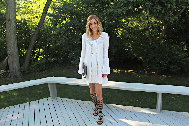 black and white boho outfit