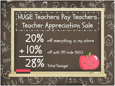 TpT Huge Teacher Appreciation Sale & Giveaways