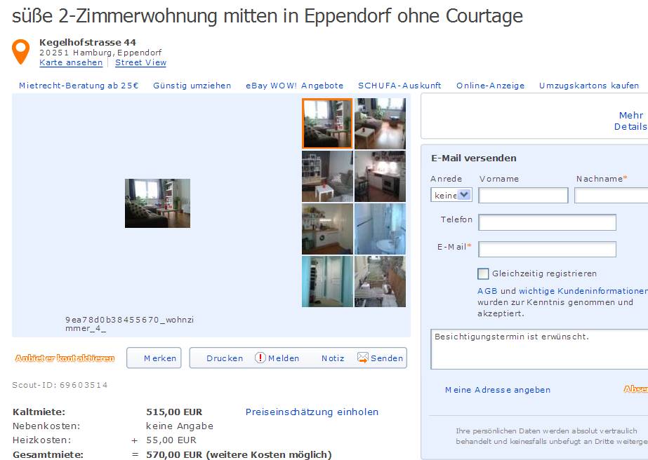 süße 2-Zimmerwohnung mitten in Eppendorf ohne Courtage ...