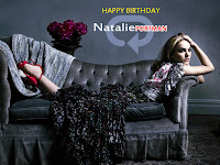 natalie portman, lying down on couch in black hot wear and red high heels sandals and exposing her sleekly legs