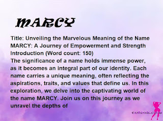 meaning of the name "MARCY"