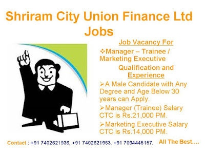 Shriram City Union Finance Ltd Jobs