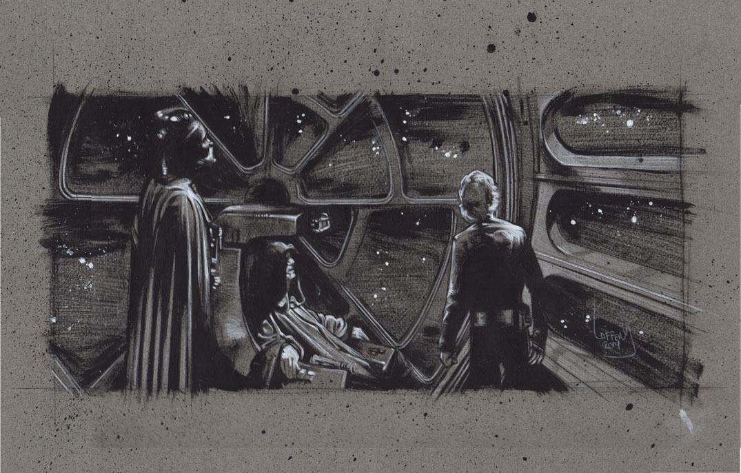 Luke Skywalker, Darth Vader and the Emperor, Artwork is Copyright © 2014 Jeff Lafferty