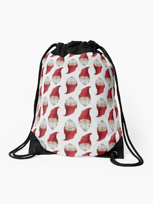 Photo of a gnome patterned drawstring bag