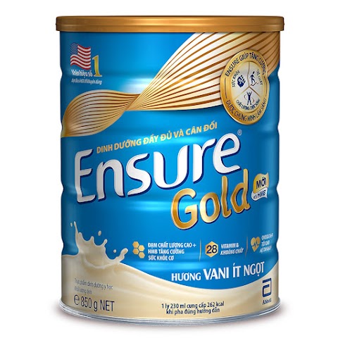 Sữa Bột Abbott Ensure Gold Vani Ít Ngọt 850g