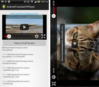 Force YouTube Android Player to run in full screen mode