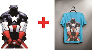 Desain Kaos Captain America CorelDraw