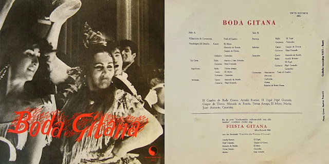 GASPAR DE UTRERA, CARACOLES, PEPE GRANADA EL CUADRO "BODA DE SANGRE" LP SILVA RECORDS 1958 DISCO CONJUNTO DE UN CUADRO DE FLAMENCO