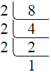 Prime factorization of 8 by division method