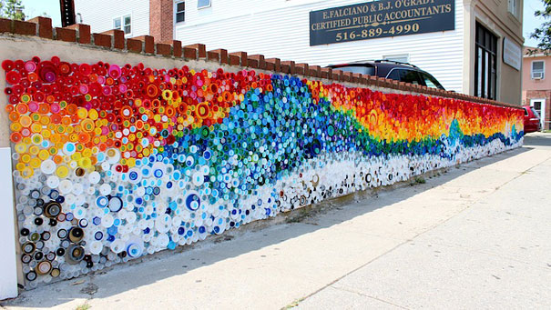 Beautiful Mosaic From Caps Left By Hurricane Sandy