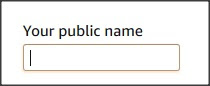 Amazon's your public name field