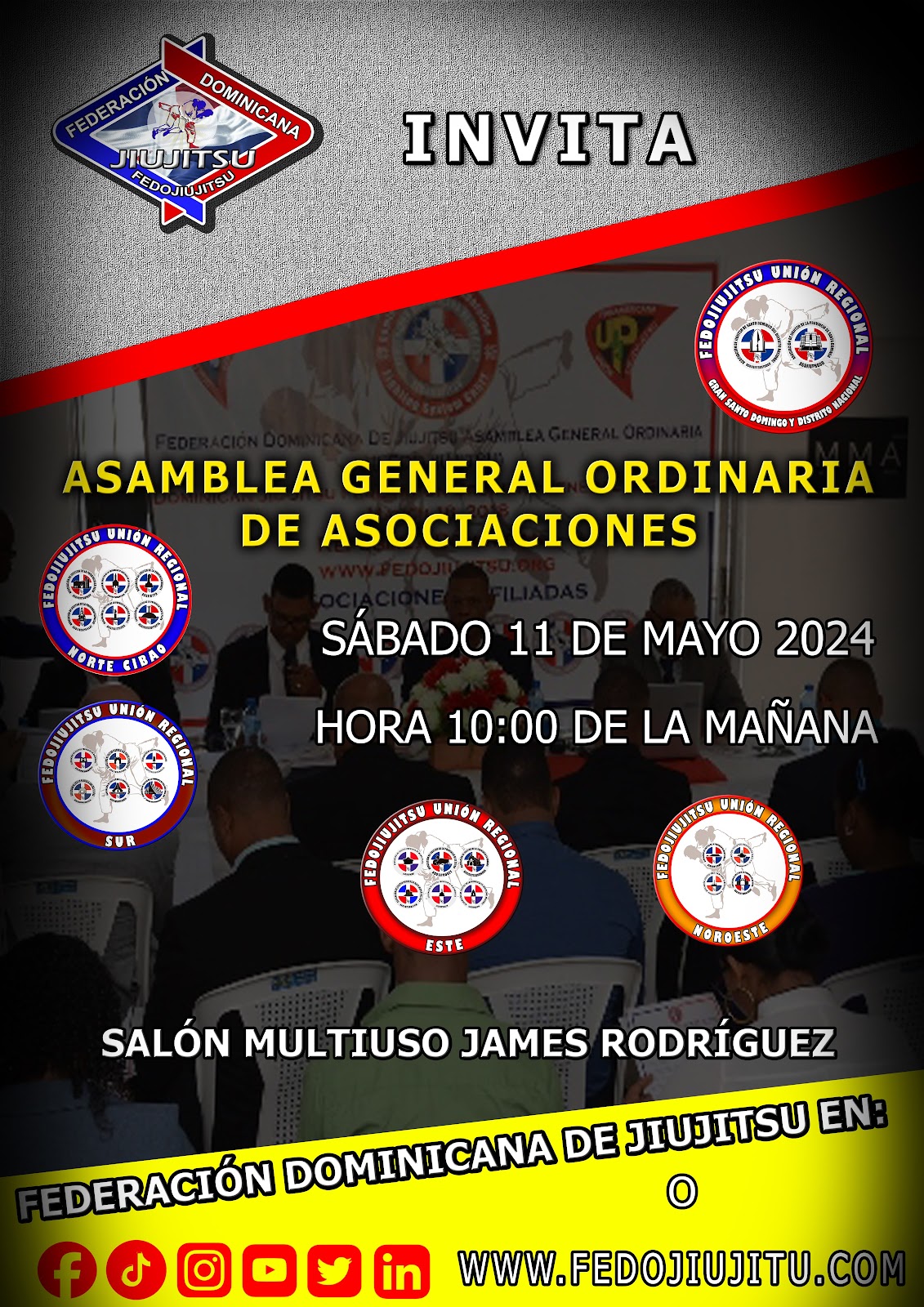 FEDOJIUJITSU REALIZARÁ ASAMBLEA GENERAL ANUAL ORDINARIA DE ASOCIACIONES