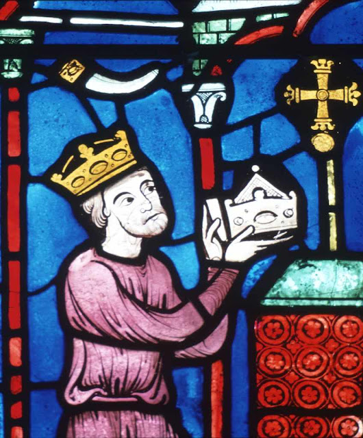 Carlos Magno faz doação à Igreja, vitral da catedral de Bourges