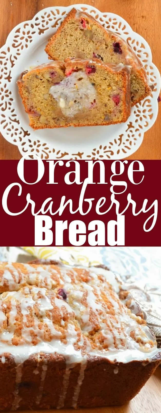 Orange Cranberry Bread with Brown Sugar Crumb and Orange Glaze from Serena Bakes Simply From Scratch.