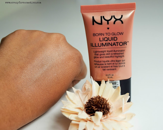 NYX born to Glow liquid highlighter in Gleam swatched