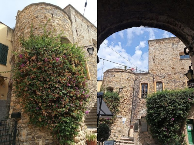 due immagini del castello dei clavesana a cervo