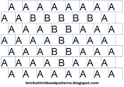 Free brick stitch alphabet 1 letter T pattern word chart.