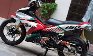 Exciter 150 sơn phối màu trắng đỏ cùng bộ tem cực đẹp