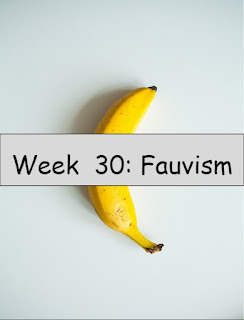 Week 30 Fauvism Photo of banana by pony96 at https://pixabay.com/photos/banana-yellow-white-background-1826760/
