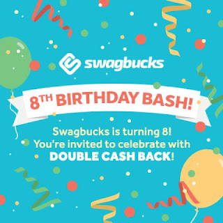 happy birthday swagbucks, swagbucks, free swagbucks, cash back for shopping, double cash back, earn money from home, earn amazon gift cards, free swagbucks, WAHM, moms earn money from home