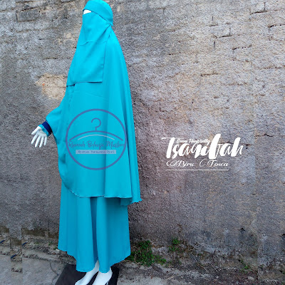 Set Gamis Akhwat Syar'i Biru Tosa