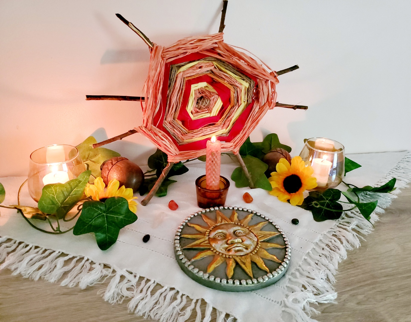 Litha, altar, witch, witchcraft, Midsummer, Midsummer Solstice, Summer Solstice, witchy