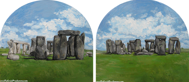 original painting, original artwork, oil painting, travel artist, stonehenge painting, stonehenge art