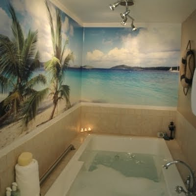 Beach Wallpaper on Palmy View With A Beach Mural   Let Your Imagination Run Wild