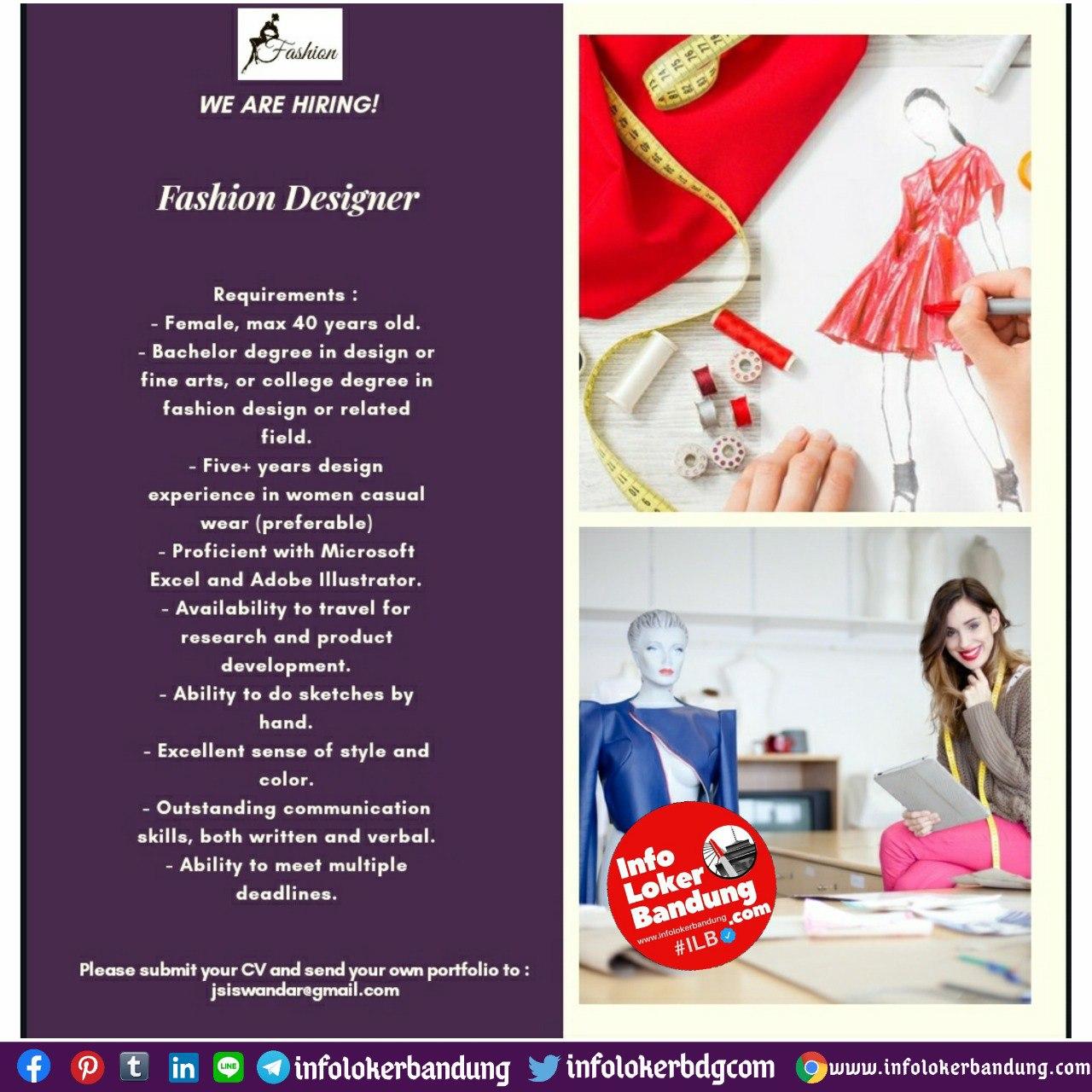  Lowongan  Kerja  Fashion Designer Bandung Agustus 2022 
