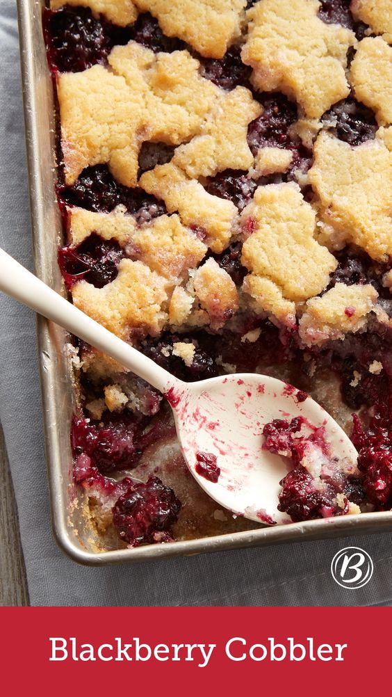 The Blackberry Cobbler recipe to end all Blackberry Cobbler recipes! Seriously, this delicious and summery cobbler is perfect. Make it even more delicious by adding a scoop of vanilla ice cream!