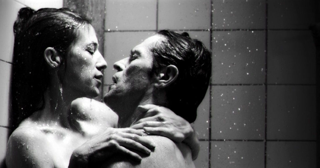 This abstract horror film begins with a vivid black and white sex scene 