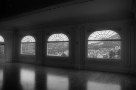 The ballroom of the Stanley Hotel is thought to be haunted by the spirit of Flora Stanley who like to play the piano.  You can still hear her tunes echoing through the halls of the Stanley Hotel to this day.