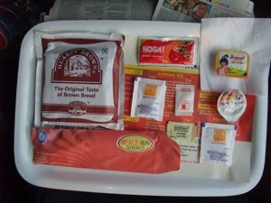 Breakfast food arrives