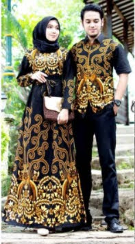Batik couple kombinasi polos modern