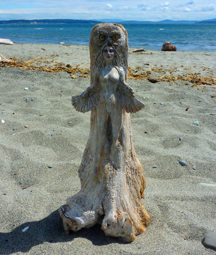 modern driftwood sculpture