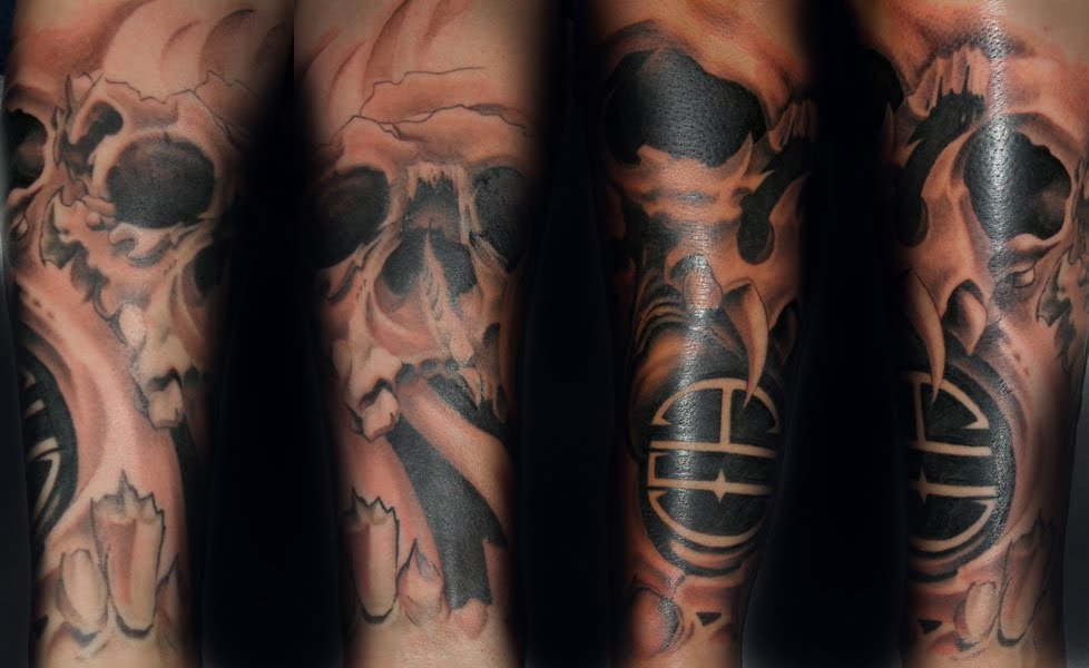 Large skull forearm idea