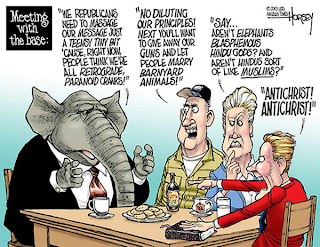 image: cartoon by David Horsey about the Republican base