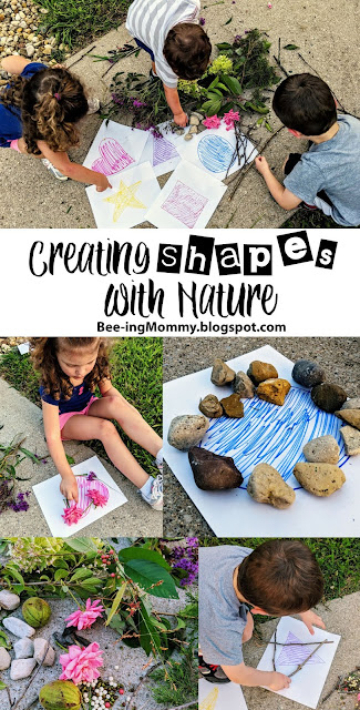 creating shapes with nature, fun and free outdoor children's activity, nature shapes, nature walk, shapes, learning shapes, children activity, outdoor activity, preschool learning, homeschool activity, building shapes, creative thinking, teaching shapes, fine motor skills, nature, kid learning activity, free learning activity, easy learning activity, toddler learning activity, learning with nature,