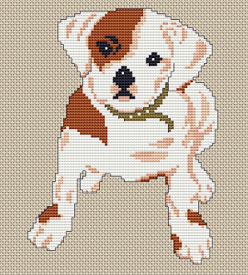 free cross stitch pattern bulldog puppy